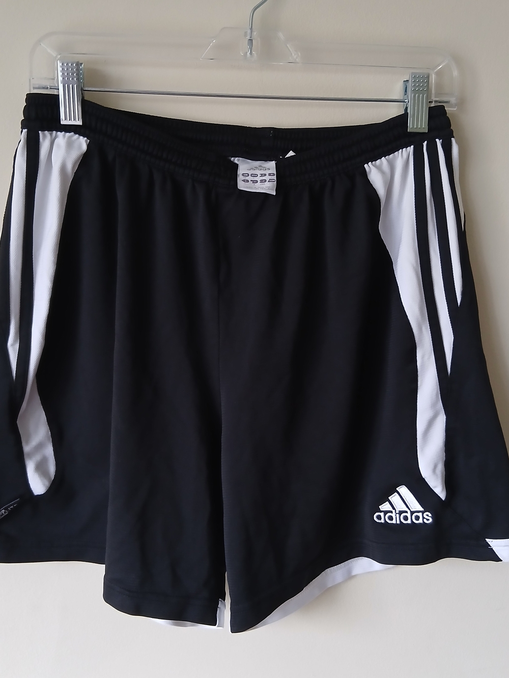 adidas Y2K Football Soccer Men’s Black Athletic Shorts with White Accents